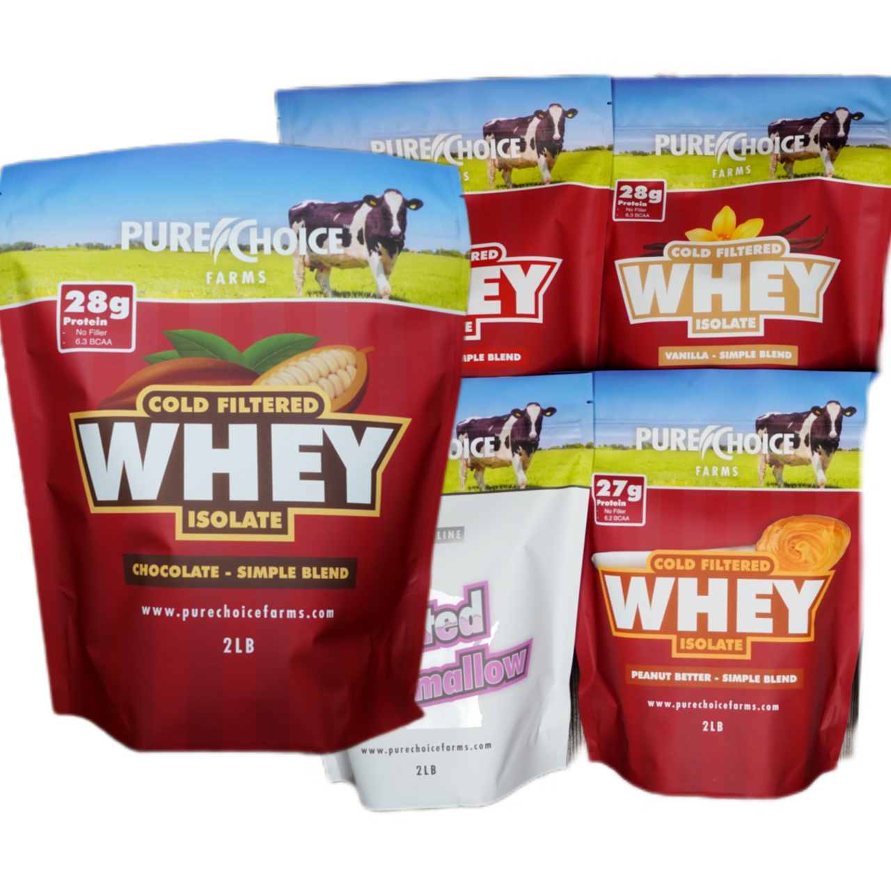 Whey Protein Isolate Flight Try 5 flavors! - Pure Choice Farms